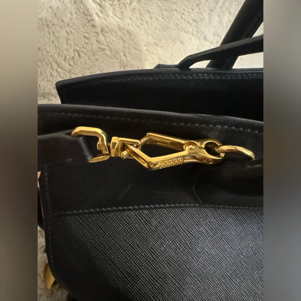 Prada Paradigme Tote Saffiano with City Calf Medium in Black with Gold Hardware - Picture 5 of 15